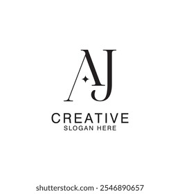 Design moderno logotipo criativo AJ. ícone inicial Baseado Monograma e letras no vetor de luxo