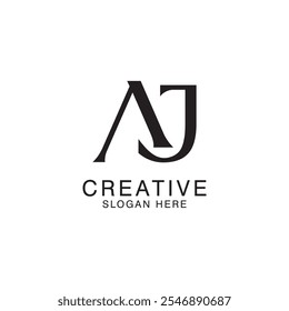 Modern Creative AJ Logo Design. icon initial Based Monogram and Letters in Luxury vector