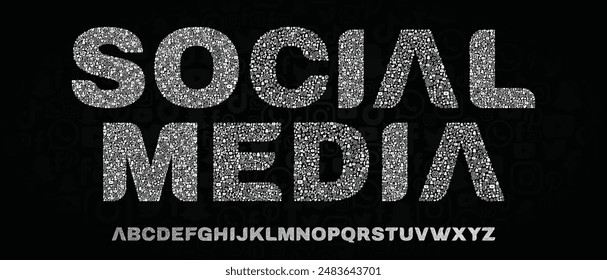 Modern creative alphabet with social media icon