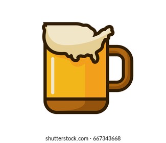 Modern Creative American Map Logo - American Beer