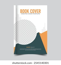 Modelo de design de capa de livro de relatório anual criativo moderno com imagem, Livro moderno, capa de livro de estilo único, capa de livro colorida, novo relatório anual, design de capa de negócios pronto para impressão

