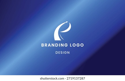 Seta criativa moderna logotipo de letra P com fundo de gradiente abstrato .