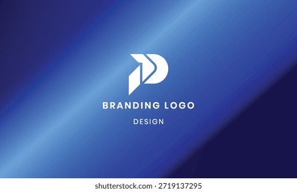 Modern creative arrow P letter logo with abstract gradient background .