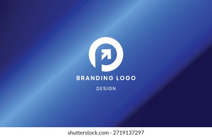 Logotipo creativo moderno de la letra de la flecha P con el fondo abstracto del gradiente .