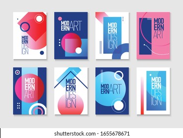 Modern creative art design vertical banners set for business cards flyers and brochures isolated flat vector illustration 