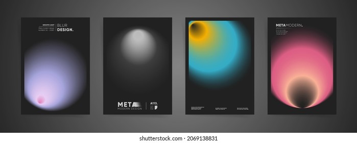 Modern creative artwork design for poster brochure cover templates and blurry soft light gradient in futuristic space style concept  Creative abstract colorful gradients layout black background