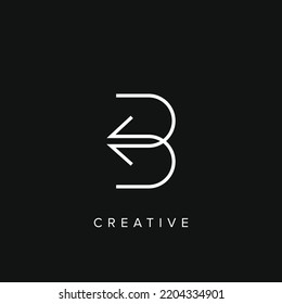 Logo de flechas B modernas y creativas.