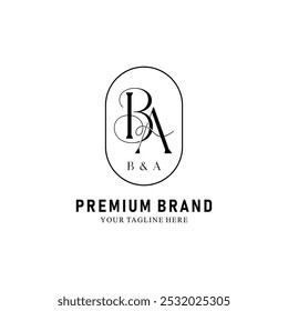 Modern Creative BA Logo Design. icon initial Based Monogram and Letters in Luxury vector