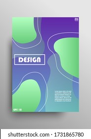 Diseño de fondo creativo y moderno con elementos geométricos y formas líquidas, diseñado en formato A4 para afiches, promociones, banners, etc. Patrón abstracto con gradiente y acuarela. Vector Eps 10