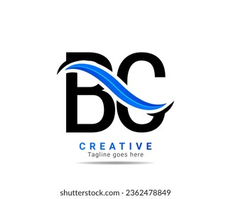 Diseño moderno y creativo del logotipo de BC y plantilla. Identidad profesional de diseño de logotipo de letras BC