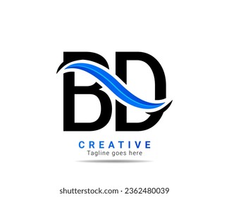 Modern creative BD logo design and template. Professional BD letter logo design brand identity