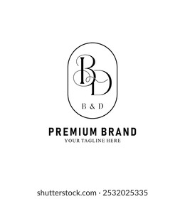 Modern Creative BD Logo Design. icon initial Based Monogram and Letters in Luxury vector