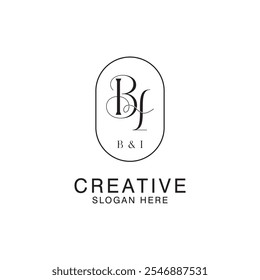 Modern Creative BI Logo Design. icon initial Based Monogram and Letters in Luxury vector