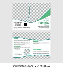 Modern creative bi-fold brochure design for real estate agency