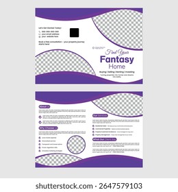 Diseño de folleto bi-fold creativo moderno para la agencia inmobiliaria