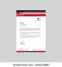 Modern Creative Black and Red Professional Corporate Business style Letter Head design Template Vector illustration.
