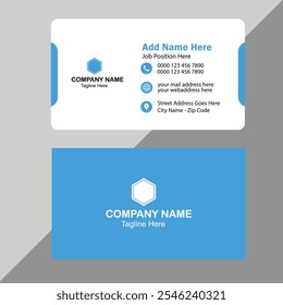 Modern Creative Blue Business Card Design Template