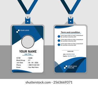 Modern and creative Blue id card template. corporate id card design template for office employee or others. Company employee business id card template vector