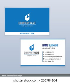 Modern creative Blue and White business card template, Vector