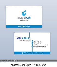 Modern Creative Blue White Business Card Stock Vector (Royalty Free ...