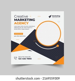 Modern creative business agency marketing banner for social media post template and business flyer design