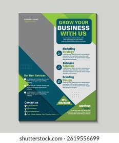 Modern creative business agency social media flyer template. Ideal for branding, marketing, corporate promotions, and digital services. Clean layout, professional design, and fully customizable