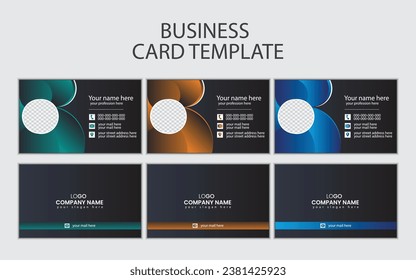 modern and creative business card design template with gradiant color.