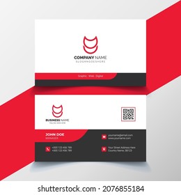 Modern and creative business card with flat design vector template.