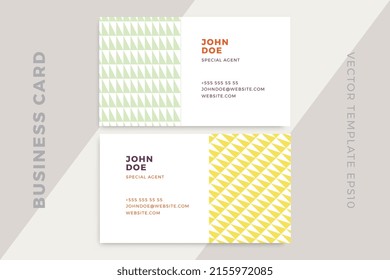 Modern creative business card horizontal templates. Trendy corporate stationery mockup with artistic geometric pattern. Clean and simple vector editable background with sample text. EPS10
