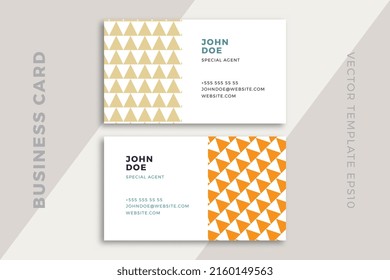 Modern creative business card horizontal templates. Trendy corporate stationery mockup with geometric pattern. Simple vector editable background with sample text. EPS10