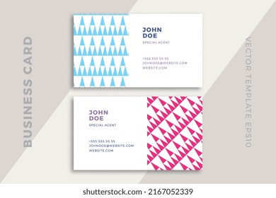Modern creative business card horizontal templates. Trendy corporate stationery mockup with geometric pattern. Simple vector editable background with sample text. EPS10