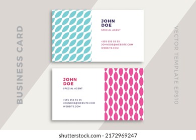 Modern creative business card horizontal templates. Trendy corporate stationery mockup with geometric pattern. Simple vector editable background with sample text. EPS10