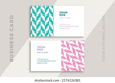 Modern creative business card horizontal templates. Trendy corporate stationery mockup with geometric pattern. Simple vector editable background with sample text. EPS10