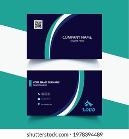 Modern creative business card and name card, horizontal simple clean template vector design, layout in rectangle size.
