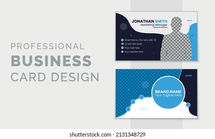 Modern creative business card and name card, horizontal simple clean template vector design, layout in rectangle size, stylish business card template or visiting card design template