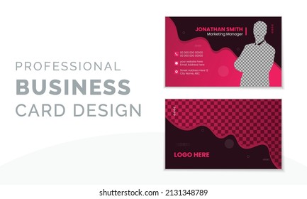 Modern creative business card and name card, horizontal simple clean template vector design, layout in rectangle size, stylish business card template or visiting card design template, trendy design