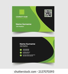 Modern creative business card and name card, horizontal simple clean double sided business card design template