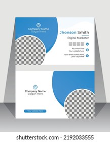 Modern creative business card and name card, horizontal simple clean template vector design, layout in rectangle size, stylish business card template or visiting card design template