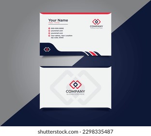 Modern creative business card and name card, horizontal simple clean template vector design.
