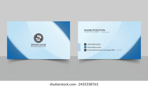 Modern creative business card and name card, horizontal simple clean template vector design with mockup and icons