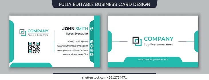 Modern creative business card and name card horizontal simple clean template vector design