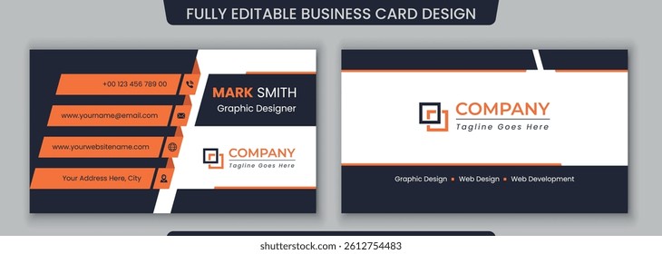Modern creative business card and name card horizontal simple clean template vector design