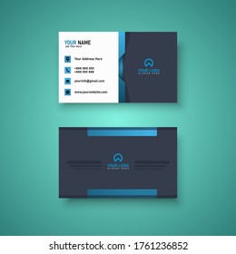 Moderne, kreative Visitenkarte und einfaches, sauberes Vorlagenvektordesign, rechteckiges Layout.