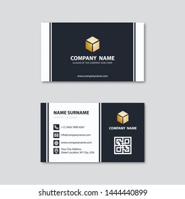 Modern creative business card template. Horizontal simple clean vector design.