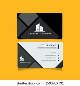 Modern Creative Business Card Template For Architecture And Interior Design Agency. This Simple Clean Name Card Template Can Be Used For Your Architecture, Home Design, And Interior Design Company.