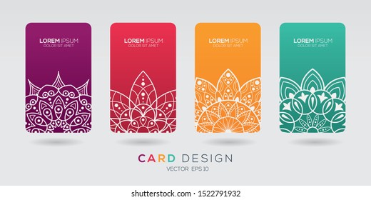 Modern Creative Business Card Template ,Mandala ornament. ,Vector illustration