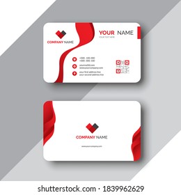 Modern Creative Business Card Template. Flat Design Vector Illustration. Stationery Design. red Business Card Template. 
