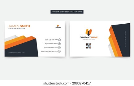 Diseño de plantillas de tarjetas de negocios creativas modernas, modo de color CMYK, archivo vector modificable