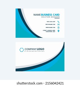 Modern Creative Business Card Template sky blue Colors Design
