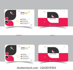 Modern creative business card template design set. vector illustration EPS 10. With black, white, and red color.

